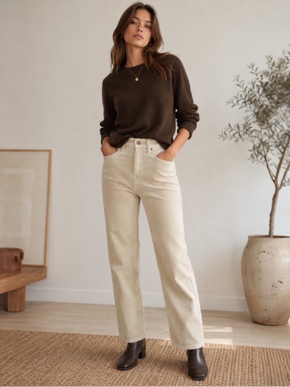 Banana Republic High Rise Straight Corduroy Pants